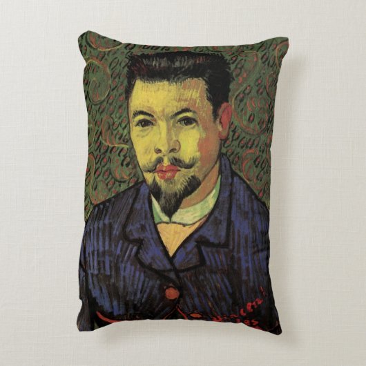 フェリックス・レイ博士の肖像（ポスト印象派の絵画） アクセントクッション (裏面(縦))