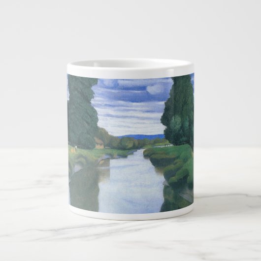 フェリックス・ヴァロットンによるベルヴィルの川、美術 ジャンボコーヒーマグカップ (正面)