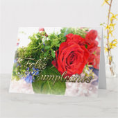 フェリツクムプレアノスローズブーケスペインの誕生日 カード (黄色い花)