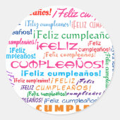 フェリツクンプレスペインのーニオスハッピーバースデーワードクラウド ラウンドシール (正面)