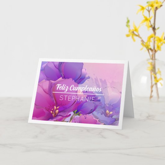 フェリツクンプレニョス名前をカスタムする誕生日 カード (黄色い花)