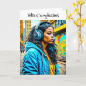 フェリツクンプレーニオスハッピーバースデースペインのイン カード (黄色い花)