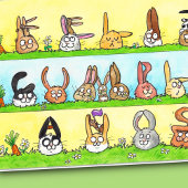 フェリツクンプレーニョスバニーグリーティングカード サンキューカード