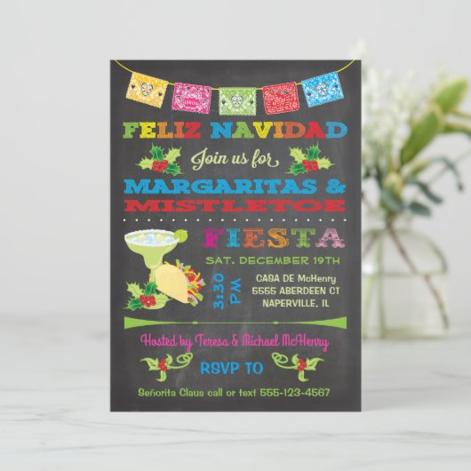 フェリツナビダードクリスマスミステルトーとマルガリータ 招待状 (スタンド正面)