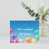 フェリツ・カンプレ!誕生日スペインのカード インビテーションポストカード (スタンド正面)