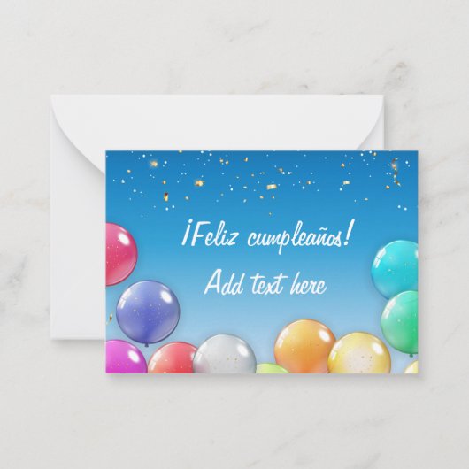 フェリツ・カンプレ！誕生日スペインのカード ノートカード (正面)