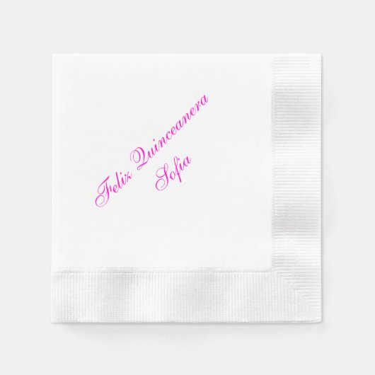 フェリパーソナライズされたズキンセアニェラ紙ナプキンス 縁ありカクテルナプキン (正面)