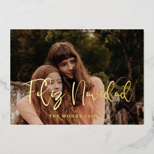 フェリモダンスお洒落・ナヴィダッド写真金ゴールド 箔シーズンカード (正面)