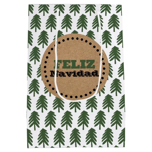 フェリモダンズ・ナビダードクリスマスツリー ミディアムペーパーバッグ (裏面)