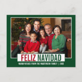 フェリモダンズ・ナヴィダッド家族フォトグリーン ポストカード (正面)