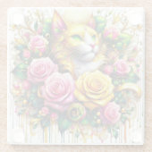 フェリンアミッドア鮮やかフローラ開花 ガラスコースター (裏面)