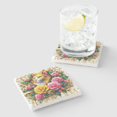 フェリンアミッドア鮮やかフローラ開花 ストーンコースター (横)