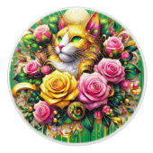 フェリンアミッドア鮮やかフローラ開花 セラミックノブ (正面)