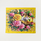 フェリンアミッドア鮮やかフローラ開花 タペストリー (正面(横))