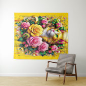 フェリンアミッドア鮮やかフローラ開花 タペストリー (インサイチュ(横))