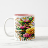 フェリンアミッドア鮮やかフローラ開花 ツートーンマグカップ (左)