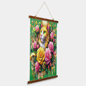 フェリンアミッドア鮮やかフローラ開花 吊り下げ型タペストリー (傾斜あり)