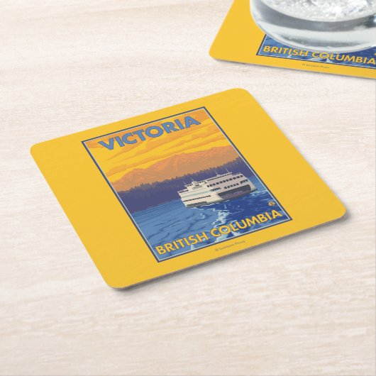 フェリーおよび山-ビクトリア、紀元前にカナダ スクエアペーパーコースター (アングル)