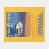 フェリーおよび山-ビクトリア、紀元前にカナダ フリースブランケット (正面(横))