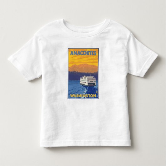フェリーおよび山- Anacortes、ワシントン州 トドラーTシャツ (正面)