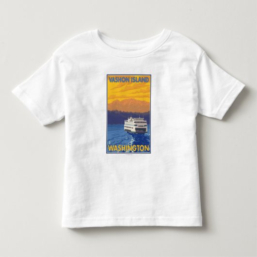 フェリーおよび山- Vashonの島、 トドラーTシャツ (正面)