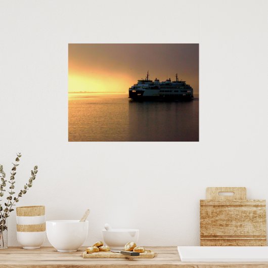 フェリーと霧 ポスター (キッチン)