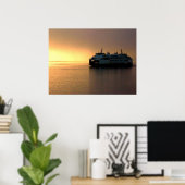 フェリーと霧 ポスター (ホームオフィス)