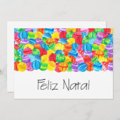 フェリーズ自然ポルトガル語クリスマス,水色 招待状 (正面/裏面)