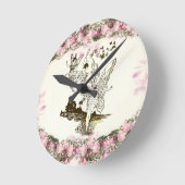 フェリーズ踊りヴィンテージフラワーズ ラウンド壁時計 (傾斜)