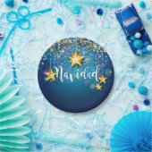 フェリーズ・ナヴィダッド金ゴールドスタークリスマス7" ペーパープレート (パーティー)