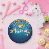 フェリーズ・ナヴィダッド金ゴールドスタークリスマス7" ペーパープレート (パーティー)