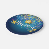 フェリーズ・ナヴィダッド金ゴールドスタークリスマス7" ペーパープレート (アングル)