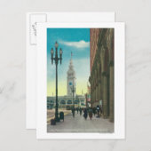 フェリータワーを見せるStの低市場の眺め ポストカード (正面/裏面)