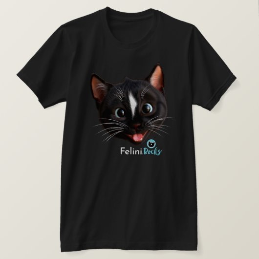 フェリーニの嬉しい猫スマイルTシャツ Tシャツ (デザイン正面)