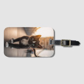 フェリーニはタワーブリッジを散策:ロンドンの尾 ラゲッジタグ (正面横)