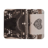 フェリーニ猫タイピングバレンタインハート- マグネット (横)