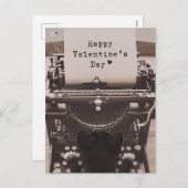 フェリーニ キャット タイピング ハッピー バレンタインの日 - シーズンポストカード (正面/裏面)