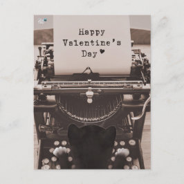 フェリーニ キャット タイピング ハッピー バレンタイン デー - シーズンポストカード
