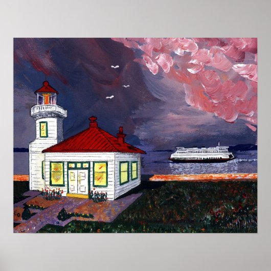 フェリー付き灯台 ポスター (正面)