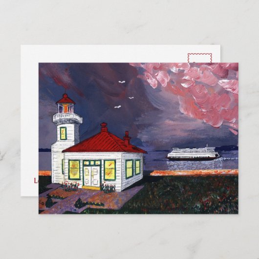 フェリー付き灯台 ポストカード (正面/裏面)