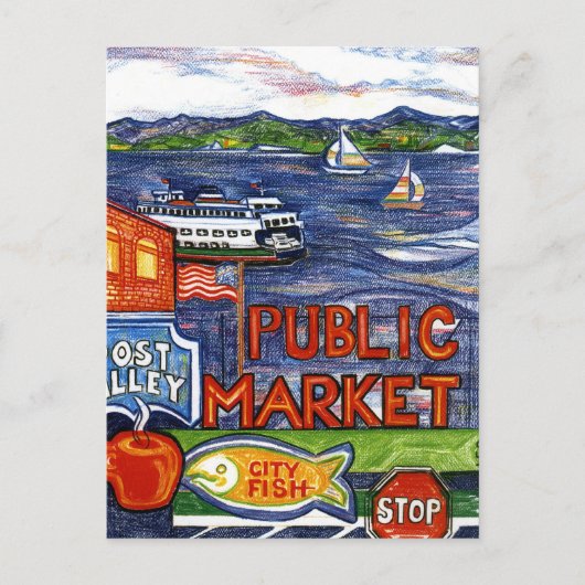 フェリー付き路地 ポストカード (正面)