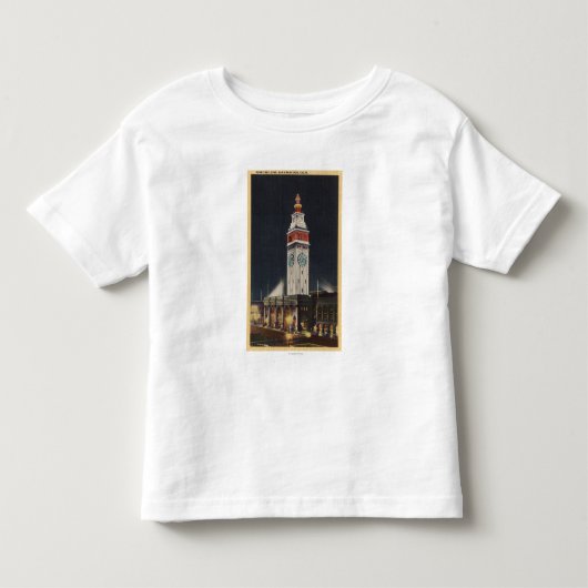 フェリー建物の夕べの眺め トドラーTシャツ (正面)