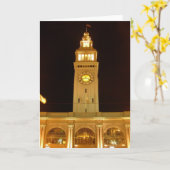 フェリー建物グリーティングカード カード (黄色い花)