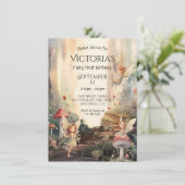 フェリー1歳の誕生日に魅了された森のトアドスツール 招待状 (スタンド正面)