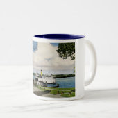 フェリー、ワシントン湖、シアトルヴィンテージ ツートーンマグカップ (正面右)
