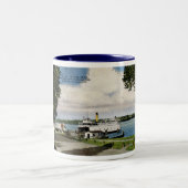 フェリー、ワシントン湖、シアトルヴィンテージ ツートーンマグカップ (中央)
