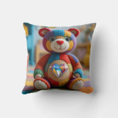 フェルカラフルトされたテディベア クッション (裏面)