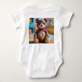 フェルカラフルトされたテディベア ベビーボディスーツ (裏面)