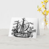 フェルディナンド・マゼランのボート「ビクトリア」 カード (黄色い花)