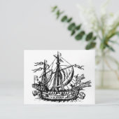 フェルディナンド・マゼランのボート「ビクトリア」 ポストカード (スタンド正面)